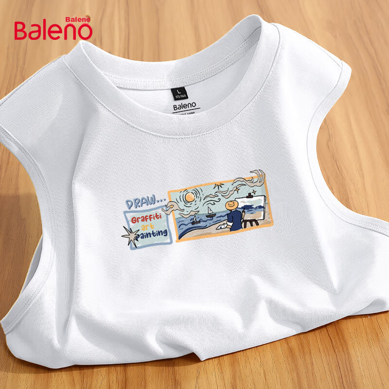 Baleno Cotton Men's Summer Vest Casual Fresh Sports Sleeveless Basic Simple Hong Kong Style Ins Versatile Trendy Men's Tank Top 22