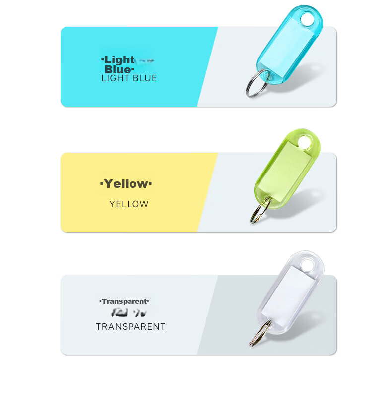 Befon Key Tag, Key Ring Classification Mark, Key Label Tag, Key Management 0092 Office Key Tag, Stationery Supplies, Transparent Color, 50 Pieces 13