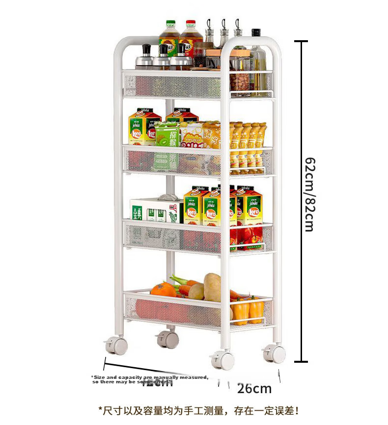 Shunyou Multifunctional Storage Rack Small Trolley Floor-Movable Kitchen Storage Rack Fruit Snack Rack SY-613 21