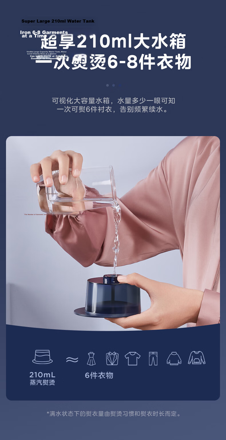 Midea New Generation Titanium Suction Handheld Garment Steamer / Electric Iron 23g/min High Steam Home Small Ironing Machine Mite Removal YBD15XT 16