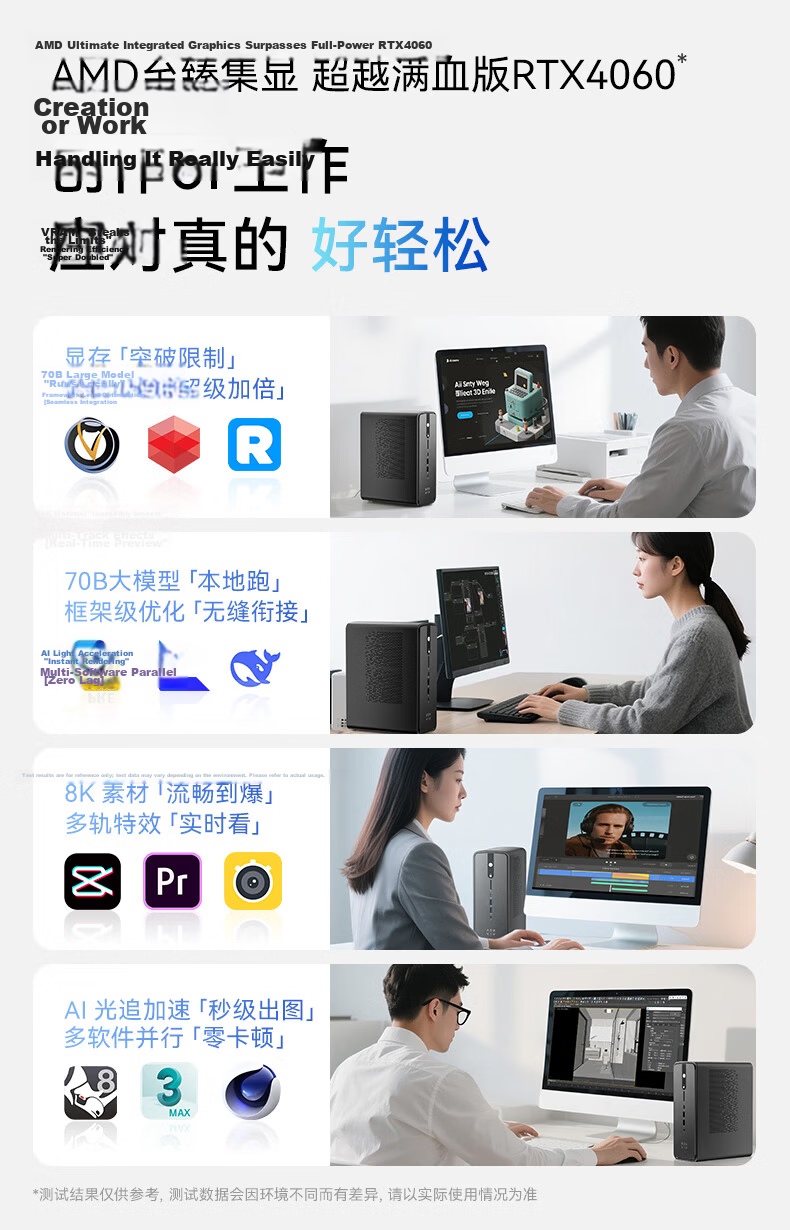 SEAVIV R1 AMD AI Max+395 128GB+2TB Mini Workstation Desktop Computer Local Large Model Deployment OpenClaw Lobster Farming [2026 New Model] 2