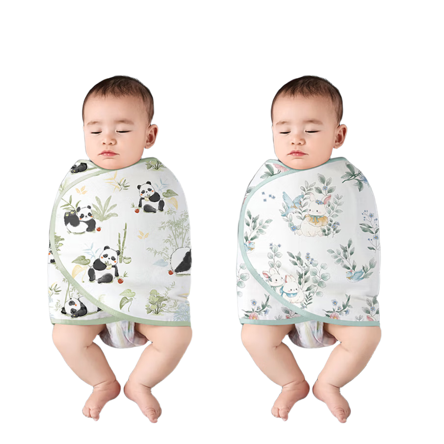 Kidsneed Baby Anti-Startle Sleep Sack Swaddle Blanket Spring Summer Bamboo Cotton Gauze 0-12 Months Newborn Anti-Startle Swaddle Wrap