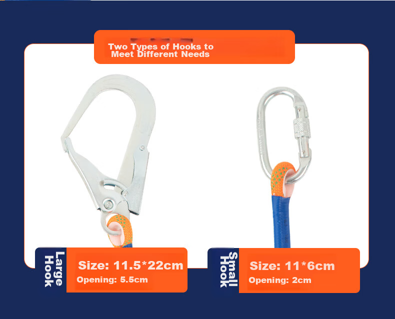 MATZUKI Five-Point Safety Harness, High-Altitude Work Safety Rope (Double Large Hook Buffer Pack, 1.8 Meters) 13