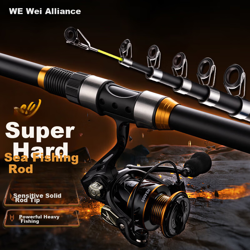Weilianmeng 2.7m Prado Sea Fishing Rod Bare Rod Ultra Hard Casting Rod Long Casting Sea Fishing Rod Fish Rod Silver Carp Sea Rod Spinning Rod Fishing Gear