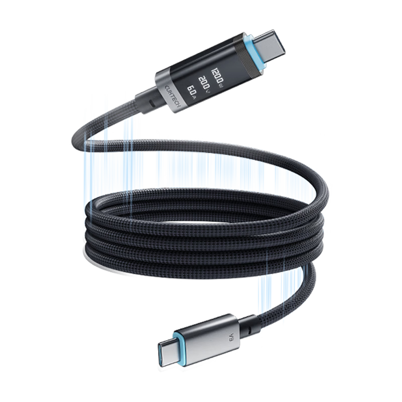 CUKTECH CoolState No.6 Magnetic Digital Display Power Cable 240W Type-C Braided 6A Fast Charging Cable Compatible with Apple 17/16/iPad/Laptop/Xiaomi/Huawei