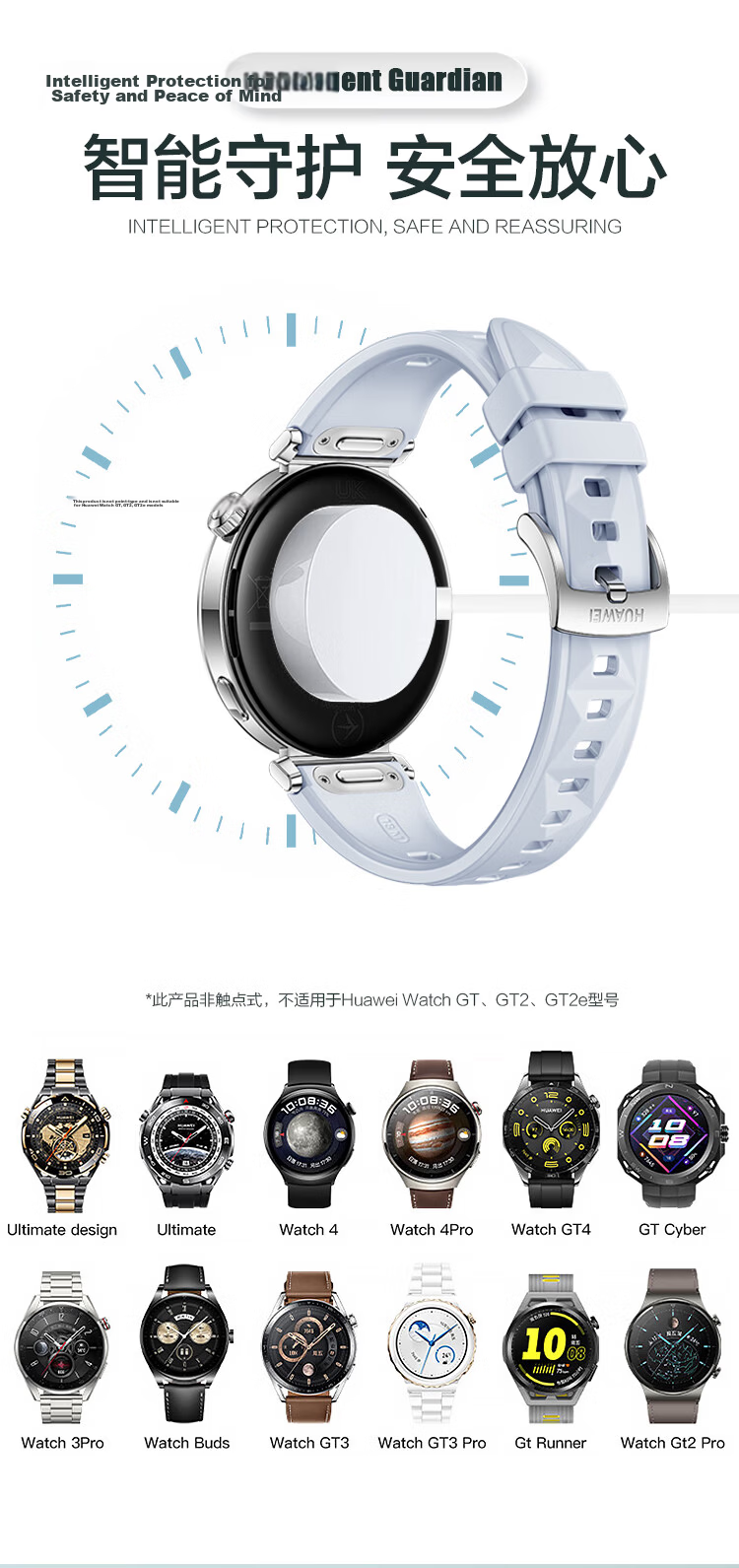 MSSM Magnetic Fast Charging Dock with Type-C Port for Huawei Watch GT5/4/GT5 Pro/Watch 4 Pro/3/2 Pro/Runner 5