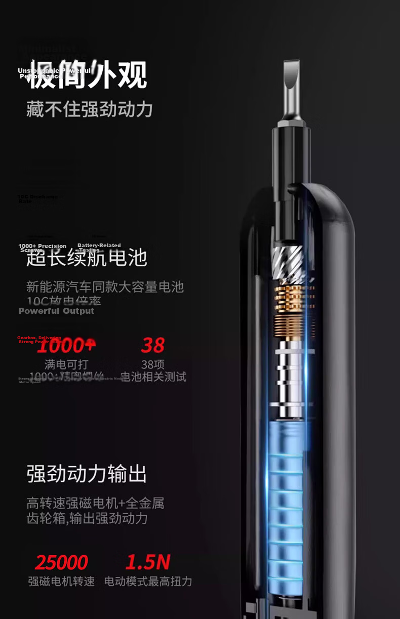 Delixi Electric Cordless Electric Screwdriver Rechargeable Household Electric Drill Screwdriver Mini Small Portable Tool 24-Piece Set 9