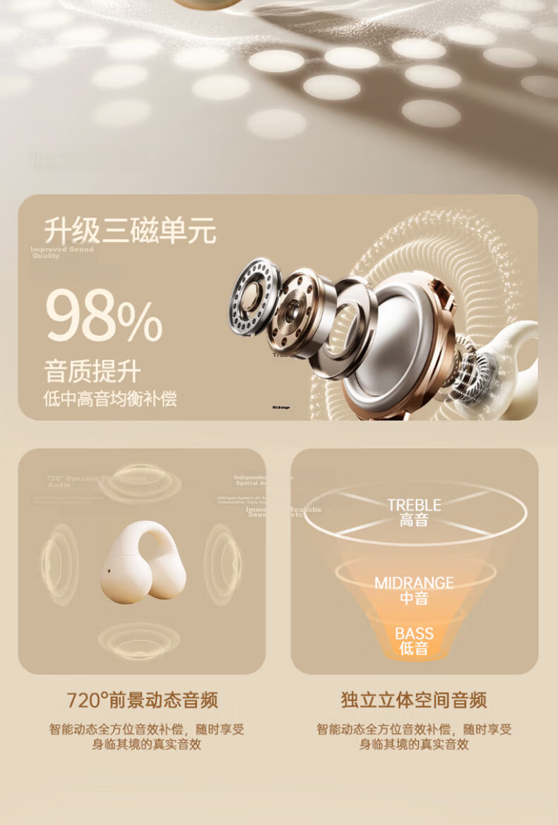 Lenovo Lai Ku EW307 Open True Wireless Bluetooth Earphones, Clip-On Non-In Music Sports Bone Conduction Concept Earphones, Compatible with Apple Huawei Xiaomi Phones, Black 6