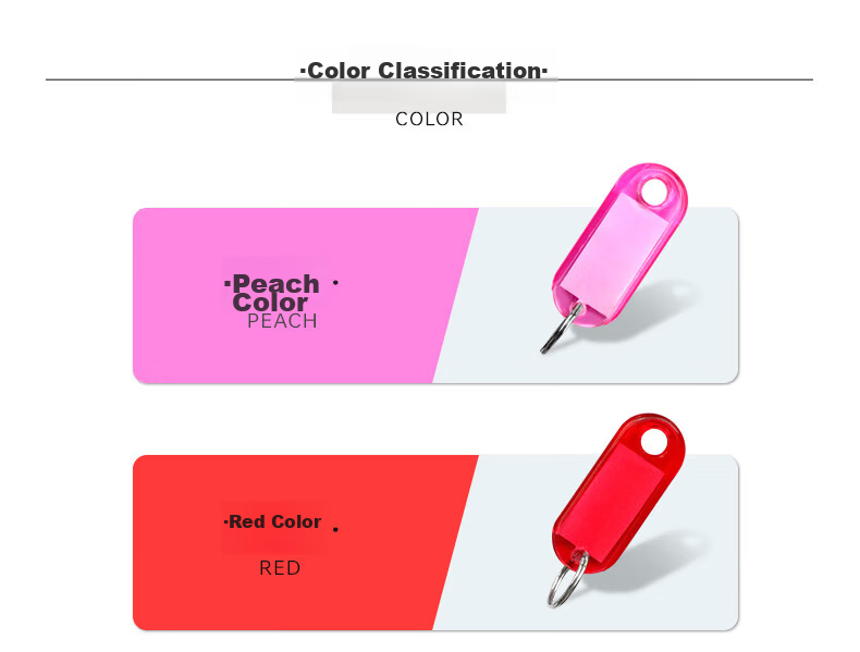 Befon Key Tag, Key Ring Classification Mark, Key Label Tag, Key Management 0092 Office Key Tag, Stationery Supplies, Transparent Color, 50 Pieces 11