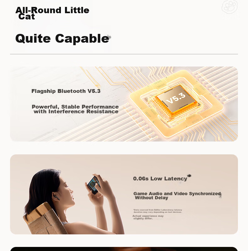 EDIFIER Zero Miaomiao Series Limited Edition Gift Box, True Wireless Bluetooth Earphones, Semi In-Ear Headphones, Holiday Birthday Gift Box, Siroma Miaomiao, Graduation Gift 19