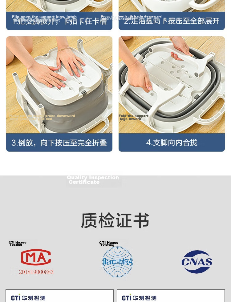 JD Original Yangshengju Foldable Foot Soaking Bucket, Portable Large Foot Bath Basin for Home Use, Foot Spa Basin with Massage Granules 13
