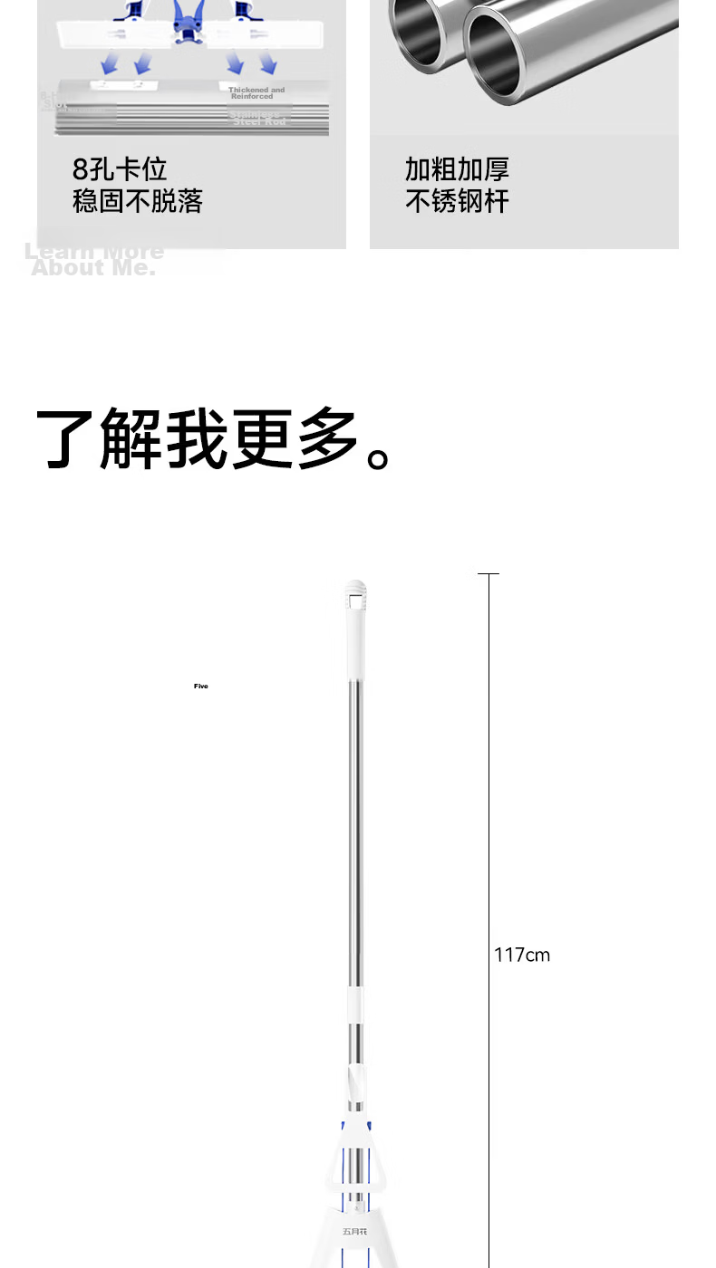 Mayflower Sponge Mop 33cm with 1 Cotton Head Foldable Absorbent Head Household Hands-Free Washing Sponge Mop Floor Cleaning Tool 12