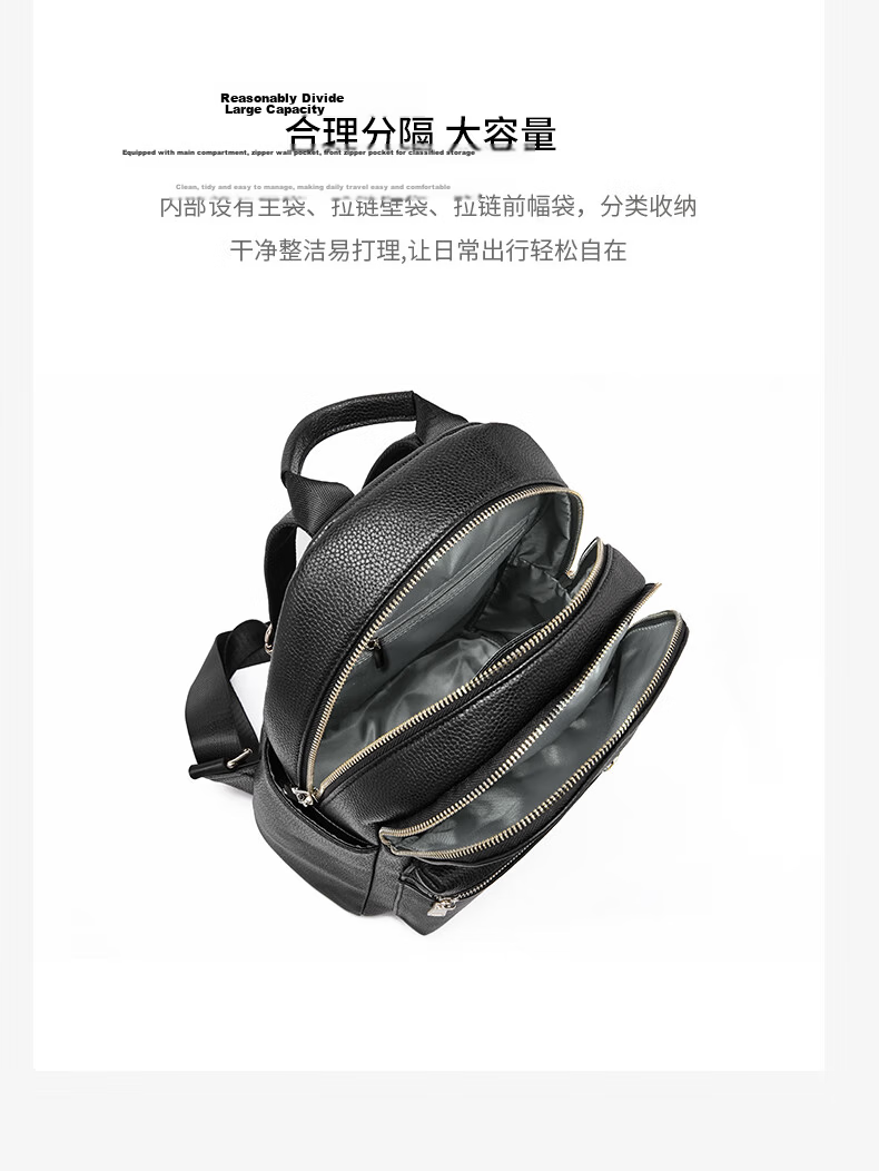 FOXER Leather Women's Backpack Large Capacity School Bag Sports Travel Bag Luxury Girlfriend Birthday Gift 13