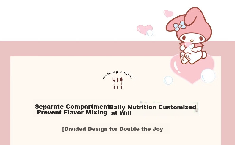 MANCHAOJIA Sanrio Glass Lunch Box Microwave Heating Fresh-Keeping Bowl Office Bento Soup Bowl Hello Kitty 700ML 4