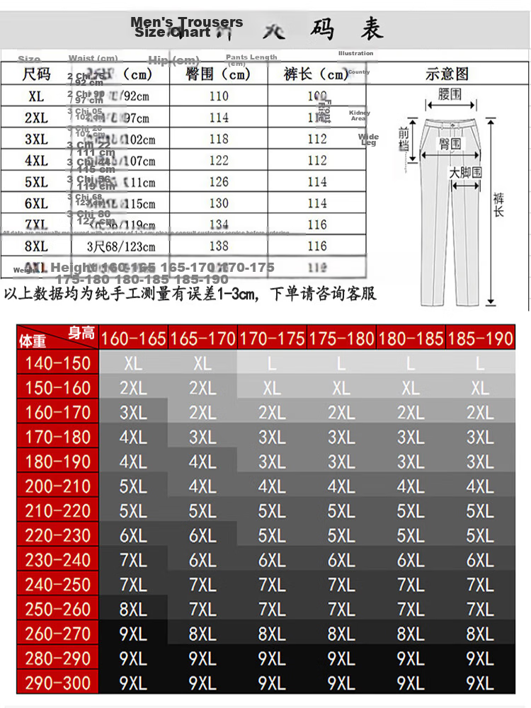 Ayou Pang Plus Size Men's Business Casual Solid Color Trousers Loose Straight Leg Work Pants 4