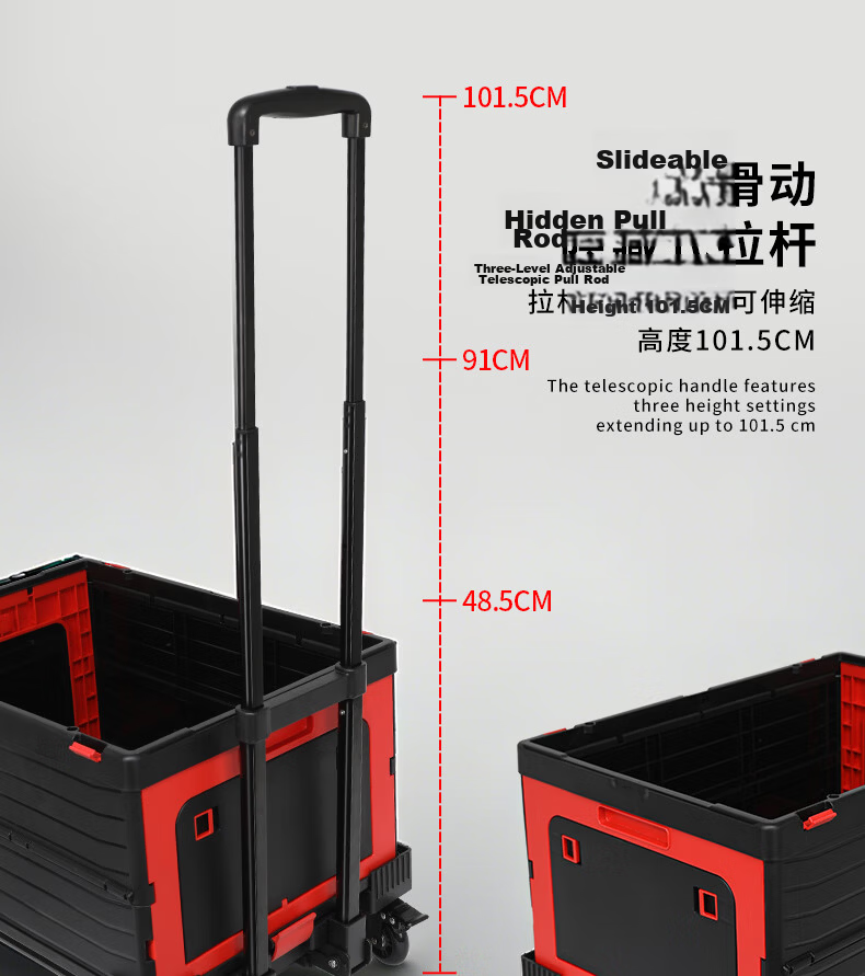 SELORSS Folding Hand Truck, Portable Cart, Trolley for Moving And Cargo, Turtle Cart, Wheeled Cart BY01 9