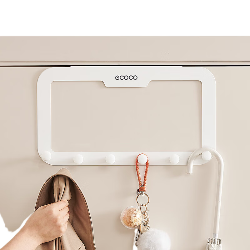 Ecoco Over Door Hook No Damage No Drilling Installation Traceless Dorm Bedroom Clothes Hook Bathroom Hanger