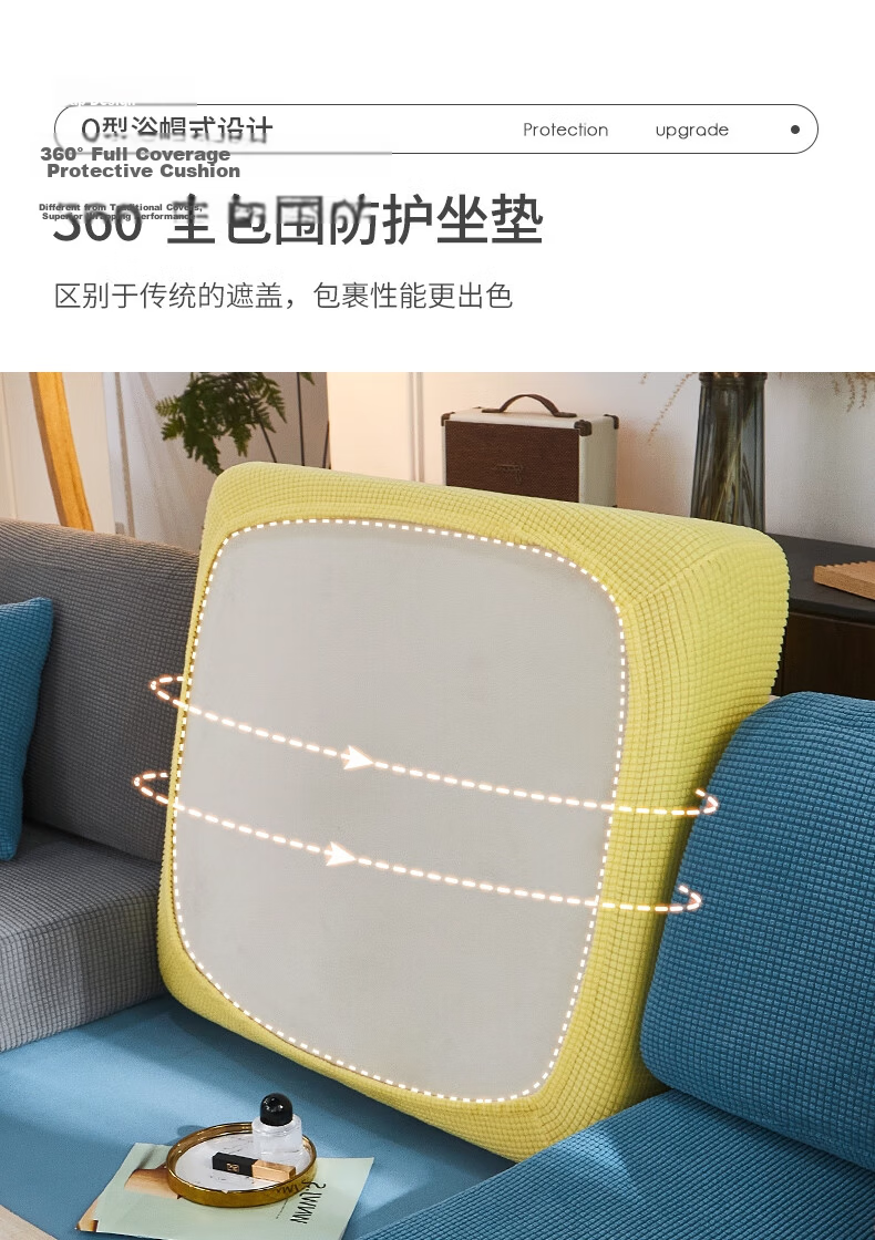 AVIVI Sofa Cover, Full Coverage, Elastic Cushion Cover, Backrest Cover, Size M 30-55*60 West Lake Blue 5