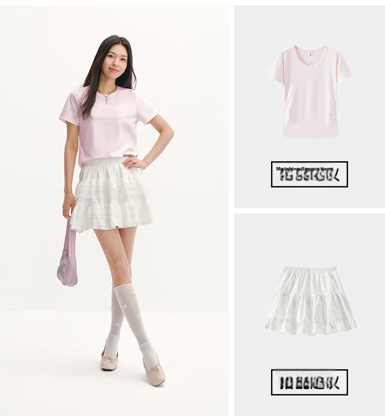 Semir Women's Short Sleeve T-Shirt 26 Summer Slim Fit U-Neck Loose Fit Round Neck Base Shirt 109326100001 21