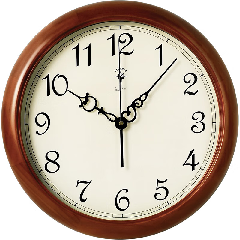 POLARIS Solid Wood Wall Clock Modern Creative Minimalist Living Room Decorative Quartz Clock 38cm Model 9060 Ring