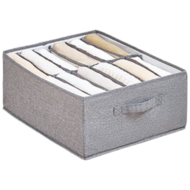 EACHY Clothes And Pants Storage Box, Wardrobe Organizer, Divided Denim Pants Compartment, Storage Container, Gray, 12 Compartments