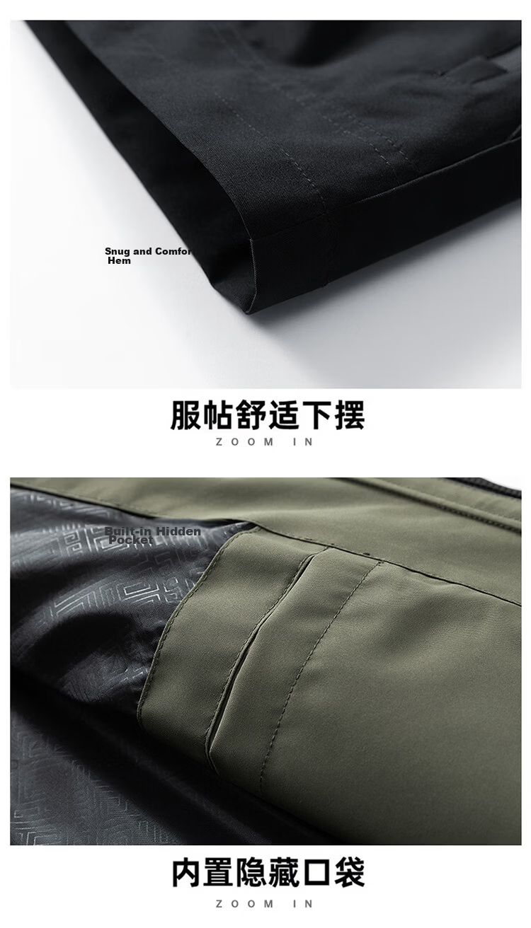 TUCANO Men's Outdoor Mountaineering Windproof Waterproof Casual Jacket Fashion Hooded Coat Black 3XL 22