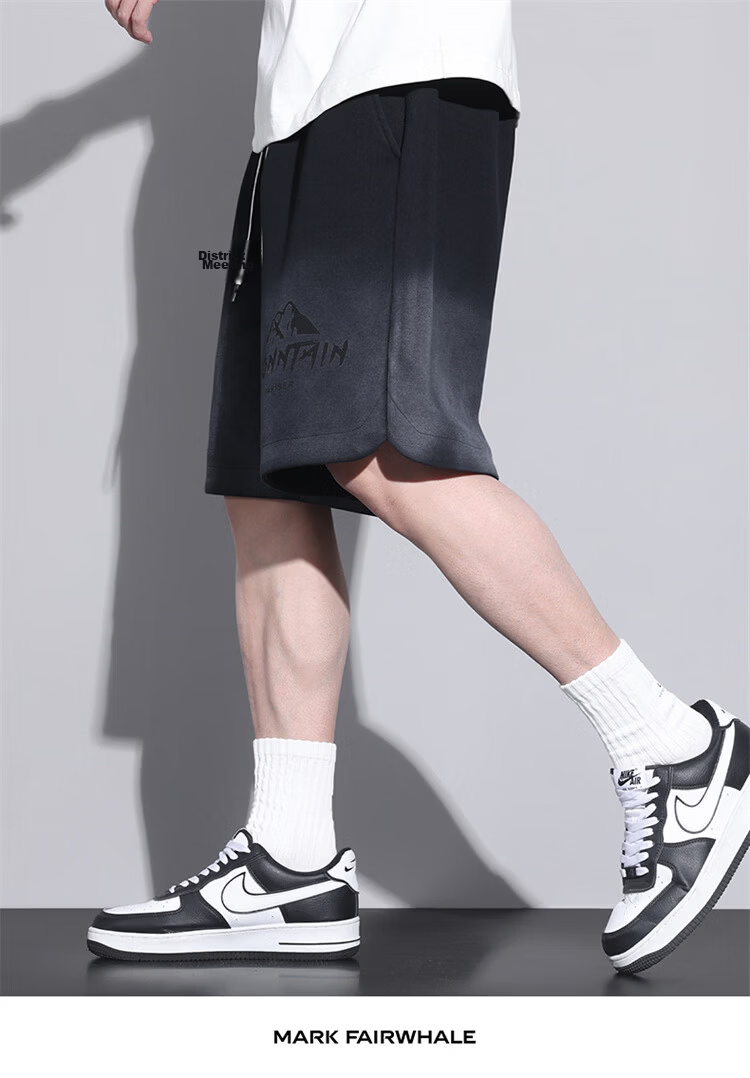MARK FAIRWHALE Men's Shorts, Summer American-Style Loose Printed Pants, Lightweight Summer Sports Five-Point Casual Trousers for Me 22