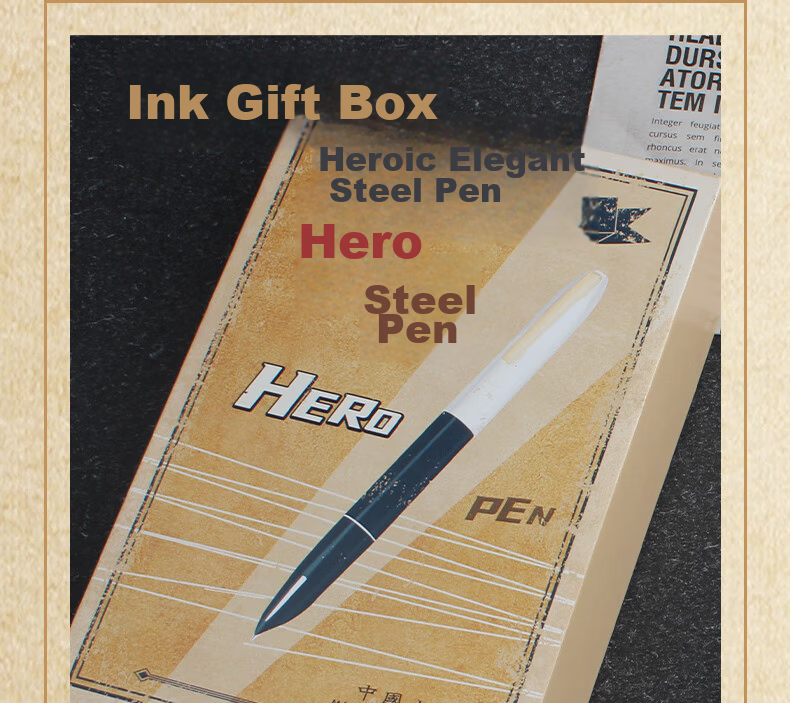 HERO Fountain Pen 616S, Metal Barrel with Hidden Nib, Classic Retro Upgraded Version, Midnight Red, EF Hidden Nib 10