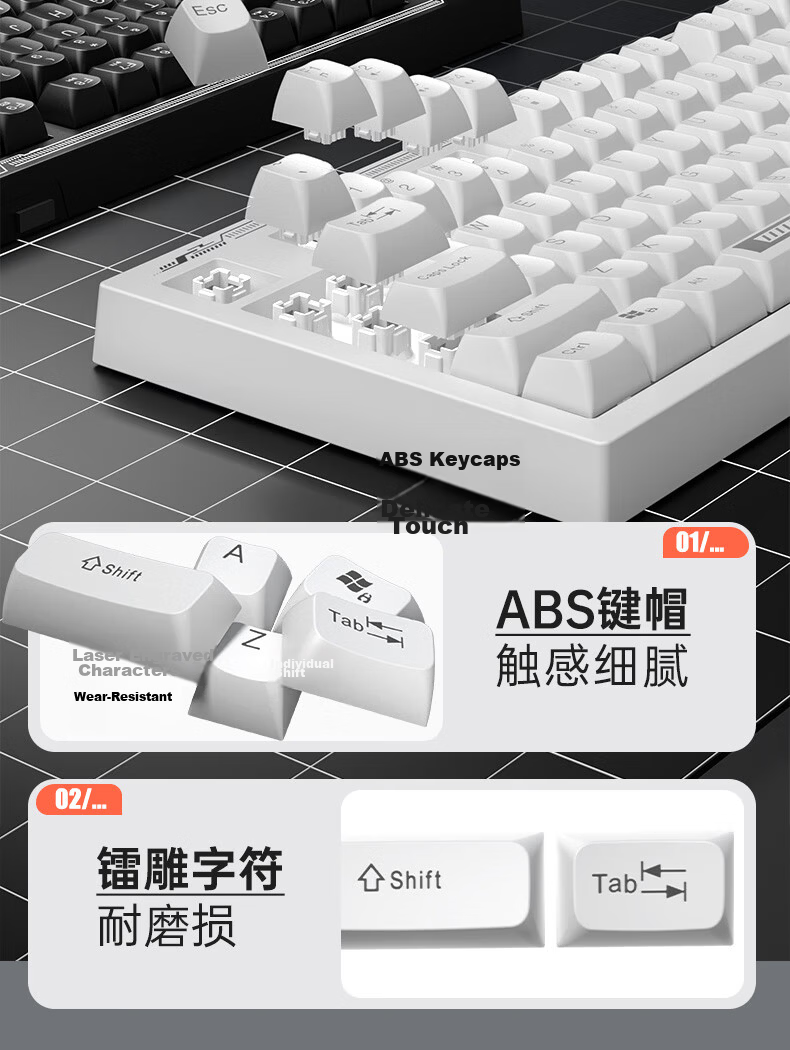 HP K120 Mechanical Feel Wireless Wired Tri-Mode Gaming Office Keyboard Universal High-Value 10