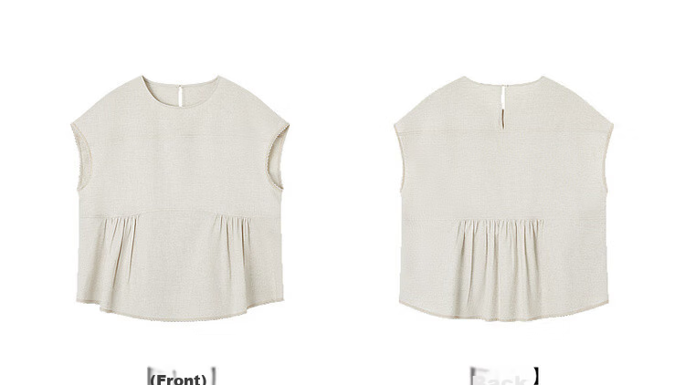 Demana [with Flax Cloud Cotton] Summer Simple Style Round Neck Covered Sleeve Lace Lightweight Loose Slim Shirt for Women Premium 23