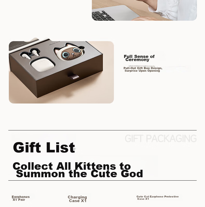 EDIFIER Zero Miaomiao Series Limited Edition Gift Box, True Wireless Bluetooth Earphones, Semi In-Ear Headphones, Holiday Birthday Gift Box, Siroma Miaomiao, Graduation Gift 27