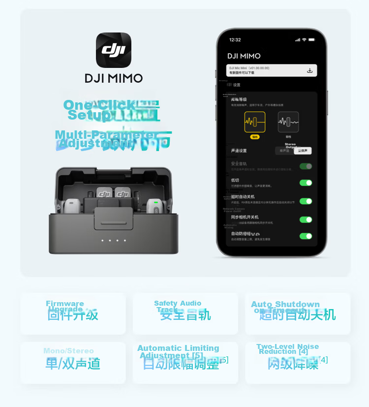 DJI Mic Mini 2 Wireless Microphone with Multi-Color Front Covers High-Quality Audio Lavalier Mic One-to-One for Apple iPhone 15-17 Series + Android + Camera 13