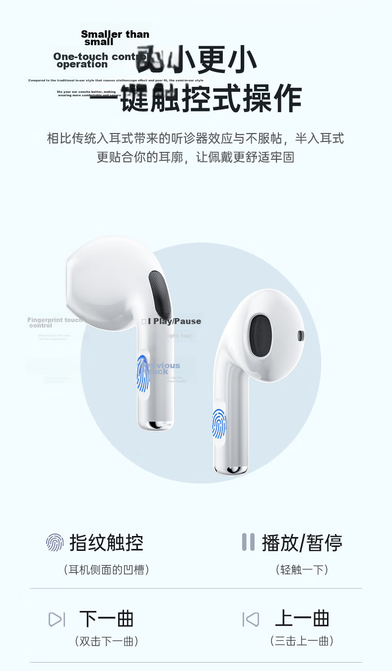 Zhiguozhe Bluetooth Earphones Semi-In-Ear Wireless for Huawei Honor Phones 2026 Latest Long Battery Life Music Noise Cancelling Compatible with Xiaomi Vivo Ear-Friendly 12