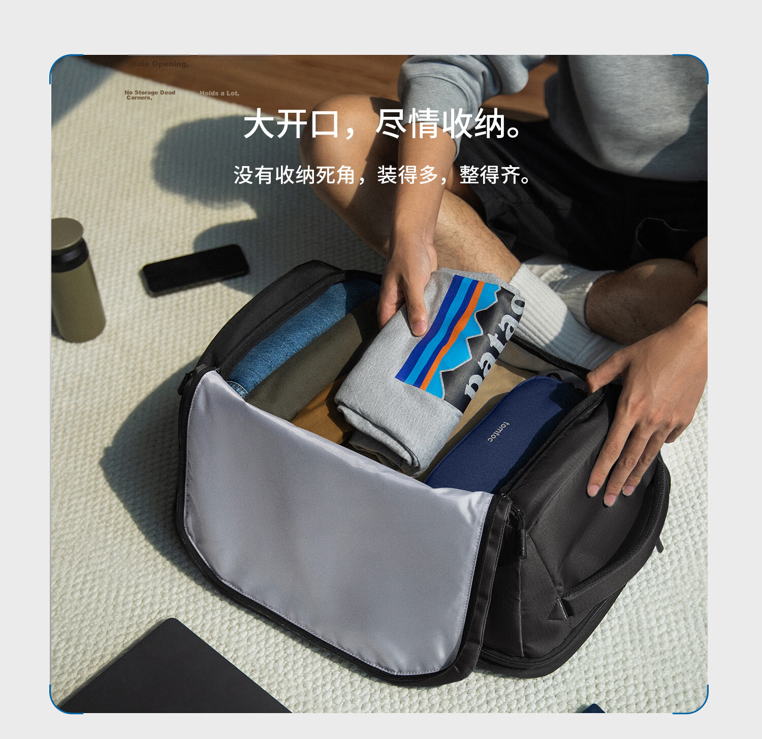 Tomtoc Travel Backpack Large Capacity 40L Carry-On Luggage Bag for Men and Women 17.3-inch Laptop Backpack 5