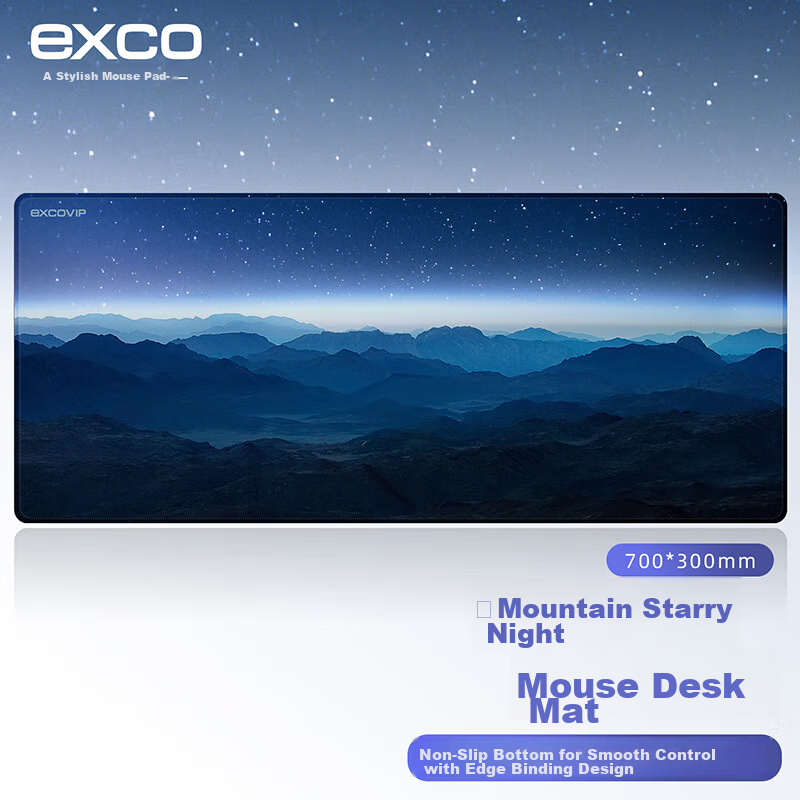 EXCO Mountain Starry Night Large Mouse Pad Extended Oversized Gaming Computer Desk Mat E-sports Keyboard Pad Office Thickened Anime Cartoon 700*300mm Desk Mat 0062
