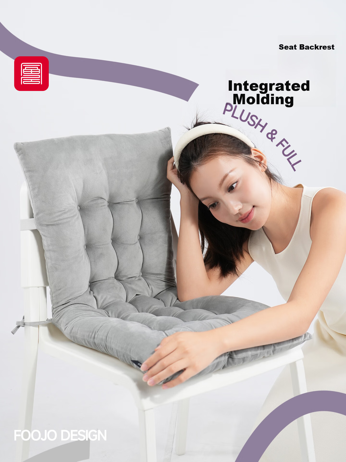 Fuju Thickened Autumn Winter Integrated Seat Cushion Backrest Chair Pad Office Student Car Seat Cushion 40*80cm 1