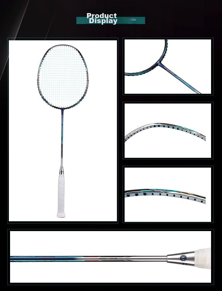Li-Ning Badminton Racket, Zhanji 5000 High-Elasticity Full Carbon Professional Racket, Advanced Competition Training Racket, 3U Unstrung 12