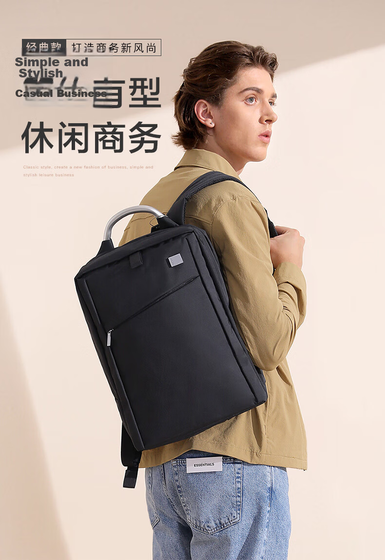 LEXON Lightweight Water-Resistant Backpack 14-inch Laptop Bag Men's Business Travel Commuter Small Backpack Gift 2