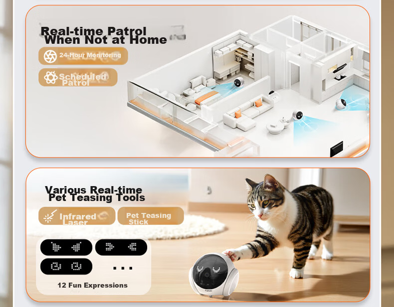 FAMUE Magic S1 Whole-House Mobile Surveillance Camera Remote Control Home Security AI Companion Robot Conversational AI for Elderly and Children 4