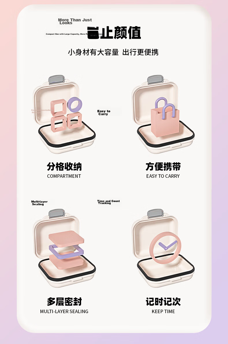 Dengbi Pill Cutter and Splitter Precision 1/2 1/4 Tablet Divider Portable Medicine Storage Box 2