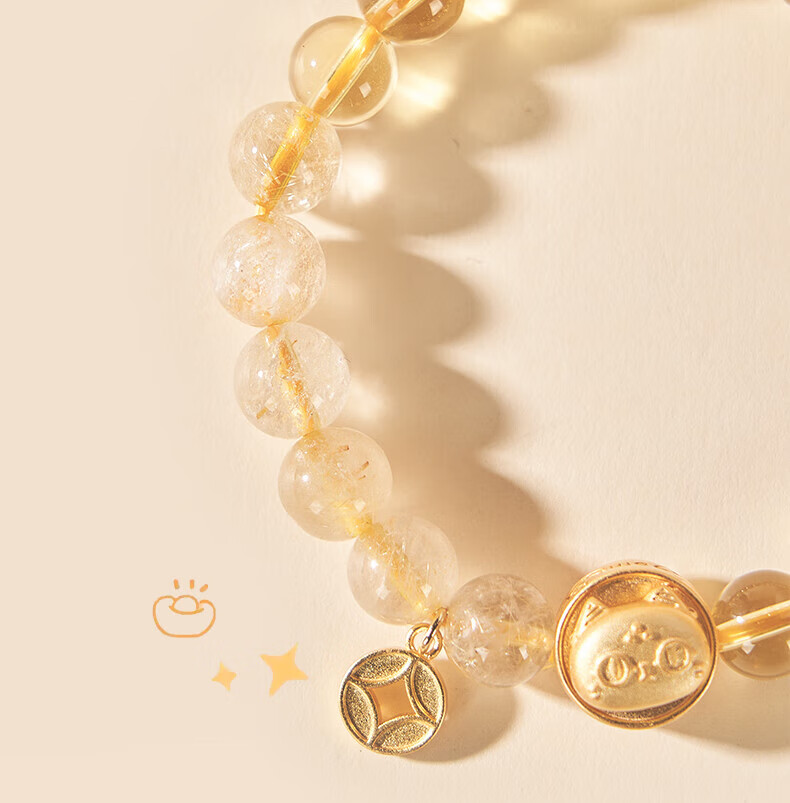 Dayingbowuguan Anderson Cat Turn-Turn Cat Yellow Crystal Light Luxury Bracelet, Women's High-End Beaded Bracelet, Birthday Gift for Girls 14