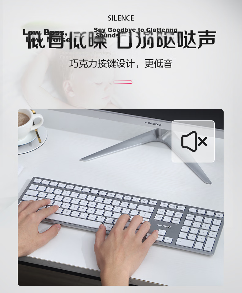 CHERRY DW9100 Wireless Keyboard and Mouse Set Wireless Bluetooth Dual-Mode Keyboard and Mouse Computer Keyboard Office Business SX Scissor-Switch Ultra-Thin Rechargeable Black 10