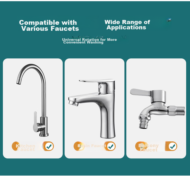 HSPA Kitchen Faucet Extender 4-Point Splash-Proof Adapter 20cm Extension Sprayer 7820 11