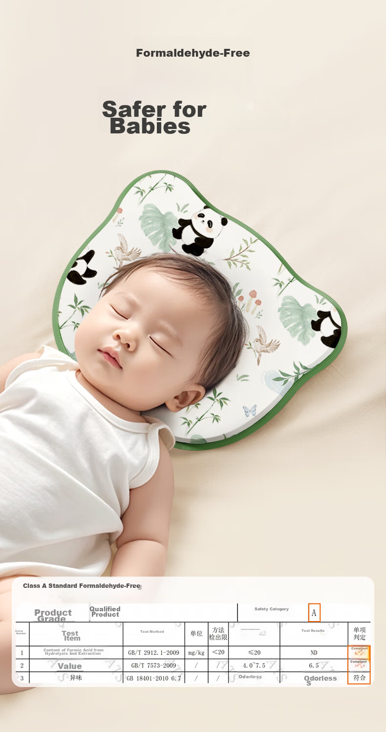 Ipoosi Baby Shaping Pillow Newborn Infant 0-3-6 Months Plus Head Support All-Season Breathable Silicone Pillow 10