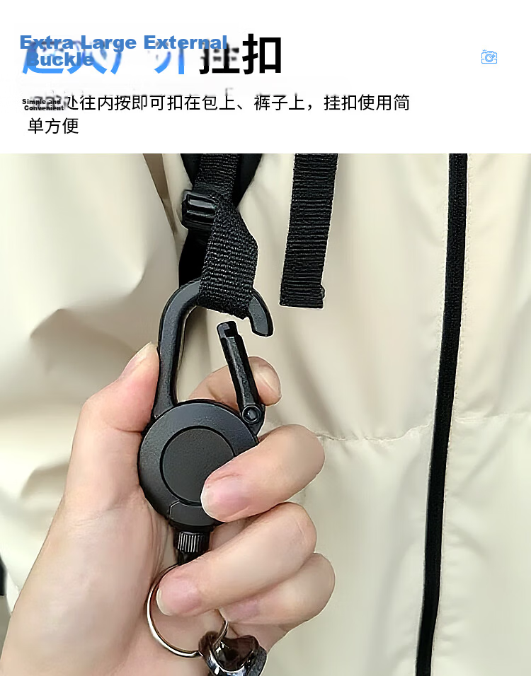 Smorss Telescopic Backpack Lanyard for DJI Pocket 4P/4/3, Sports Pocket Camera Strap, Feiyu Luna Clip Anti-Lost Lanyard, Vlog Convenient Shooting Protective Expansion Accessory 5
