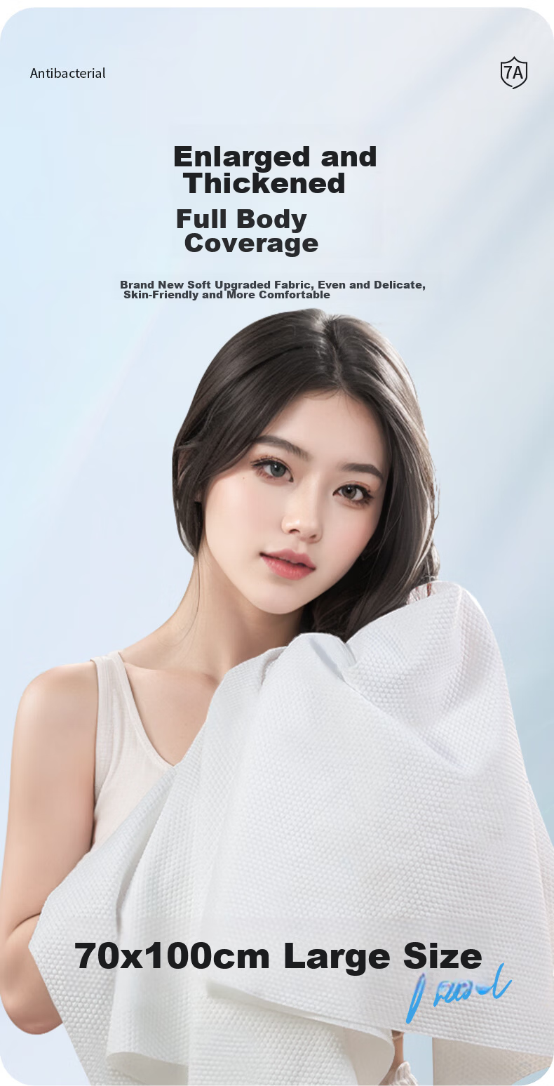 Grace Disposable Compressed Bath Towels Thickened Large Pearl Texture Absorbent Face Towels Hotel Portable Travel Bath Towels 5-Pack 5