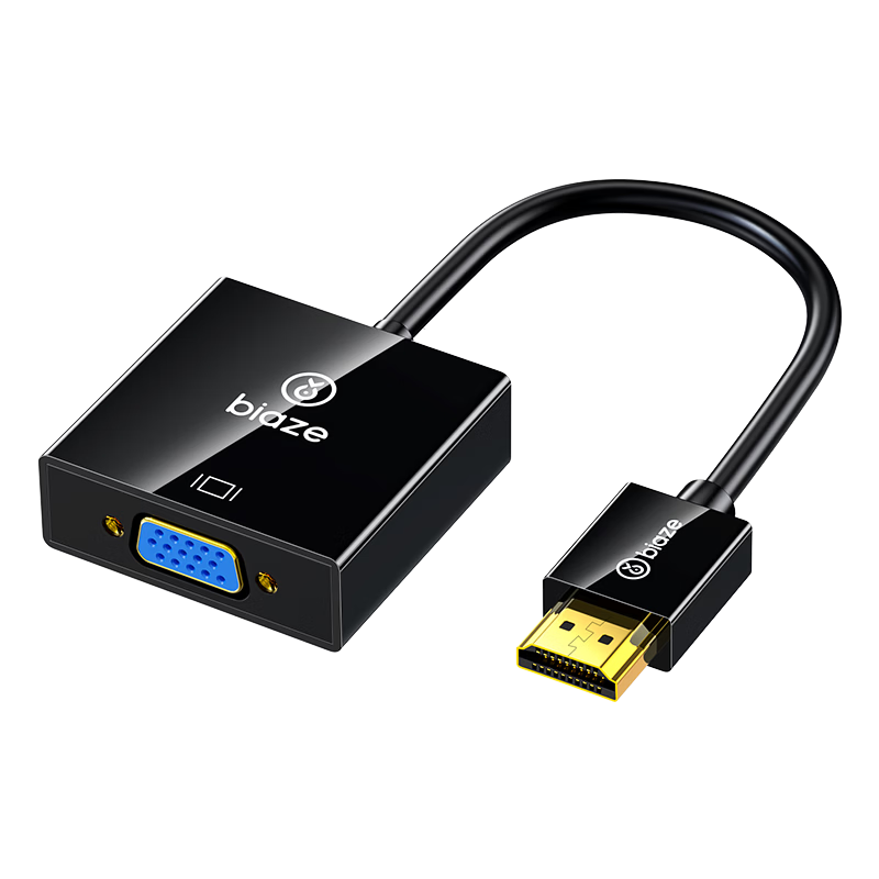 BIAZE HDMI to VGA Converter Cable Adapter HD Video Adapter for Xiaomi Laptop Desktop Box TV Monitor Projector Female Connector Cable