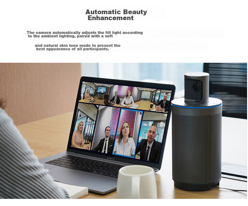 KanDao 360° Panoramic HD Video Conference Camera with Wireless Screen Casting, Amplification, And Microphone Pickup All-In Conference System Omnidirectional Microphone Meeting Solution Meeting Pro 17