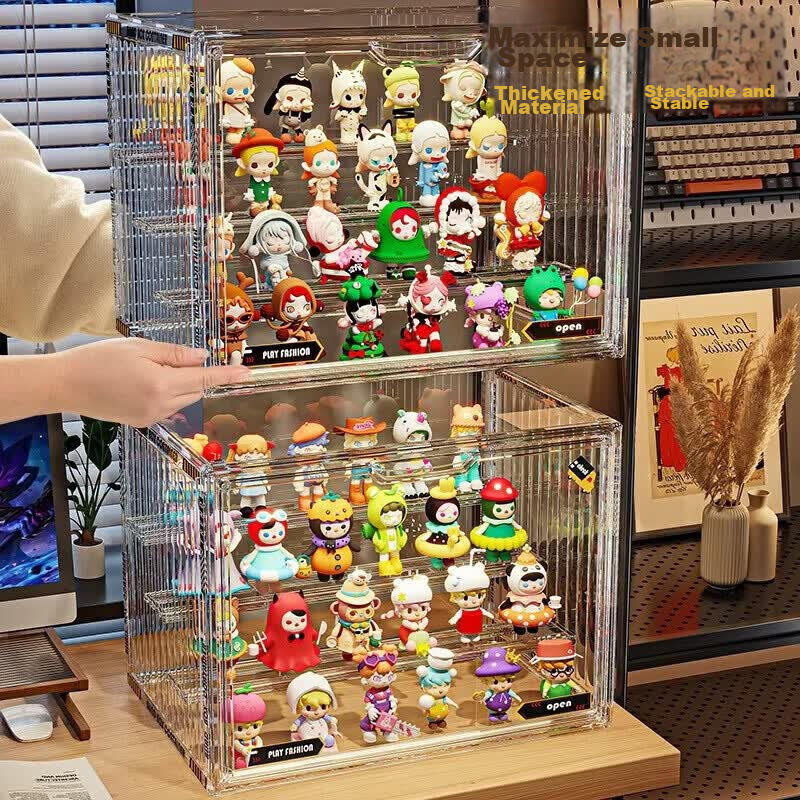 Hakkai Bird Blind Box Acrylic Display Case Labubu Figurine Display Cabinet Pop Mart Storage Box Transparent Lego Dustproof