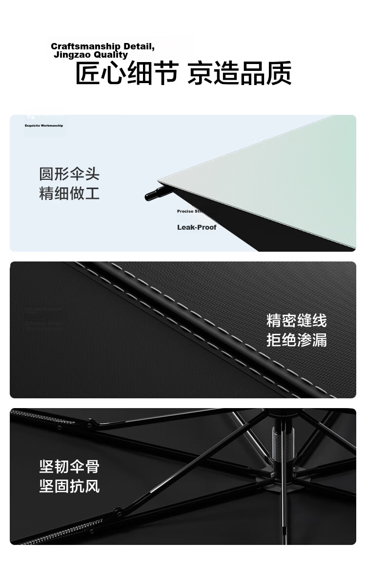 JD Jingzao Little Pudding Pro Sunshade Umbrella UV Protection Black Coating Gradient Blue Compact 19-inch 90cm 13